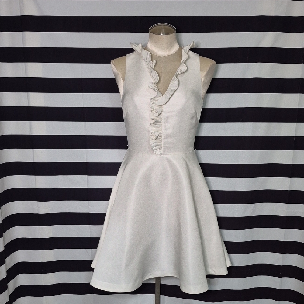 Ted Baker White Satin QUINN Fit And Flare Dress